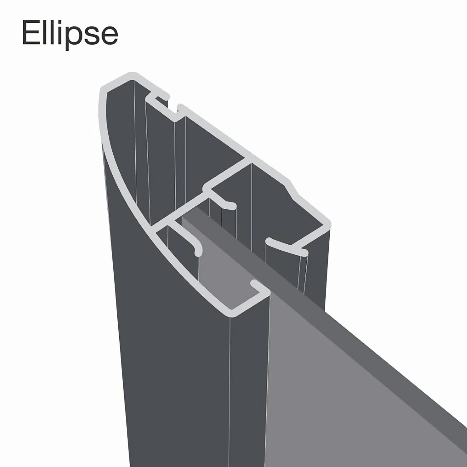 Ellipse Sliding Wardrobe Door 1 Panel Arctic White Glass With Aluminium Frame (W)762mm - Image 3