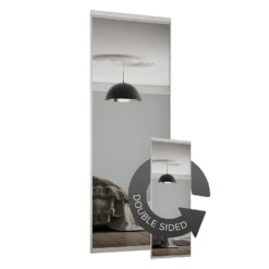 Duo Sliding Wardrobe Door Mirror With Aluminium Frame (W)762mm