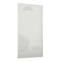 Loft Sliding Wardrobe Door Arctic White Glass With Silver Frame (W)762mm