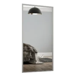 Loft Sliding Wardrobe Door Mirror With Silver Frame (W)762mm