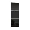 Linear Sliding Wardrobe Door 3 Panel Black Glass With Silver Frame (W)610mm