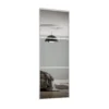 Linear Sliding Wardrobe Door 3 Panel Mirror With White Frame (W)610mm