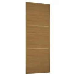 Linear Sliding Wardrobe Door 3 Panel Oak With Oak Frame (W)610mm