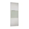 Linear Sliding Wardrobe Door 3 Panel White / Arctic White Glass With White Frame (W)762mm