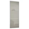 Linear Sliding Wardrobe Door 3 Panel Arctic White Glass With Silver Frame (W)914mm