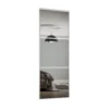 Linear Sliding Wardrobe Door 3 Panel Mirror With White Frame (W)914mm