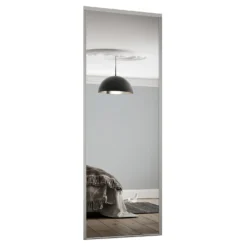 Classic Sliding Wardrobe Door Mirror With Silver Frame (W)610mm