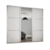 Shaker 3 Door Sliding Wardrobe Kit White Panel / Mirror With White Frame (W)2136 X (H)2260mm