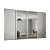 Shaker 4 Door Sliding Wardrobe Kit White Panel / Mirror With White Frame (W)3506 X (H)2260mm