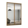Shaker 2 Door Sliding Wardrobe Kit Mirror With Oak Frame (W)1449 X (H)2260mm