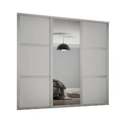 Shaker 3 Door Sliding Wardrobe Kit Cashmere Panel / Mirror (W)1680 X (H)2260mm