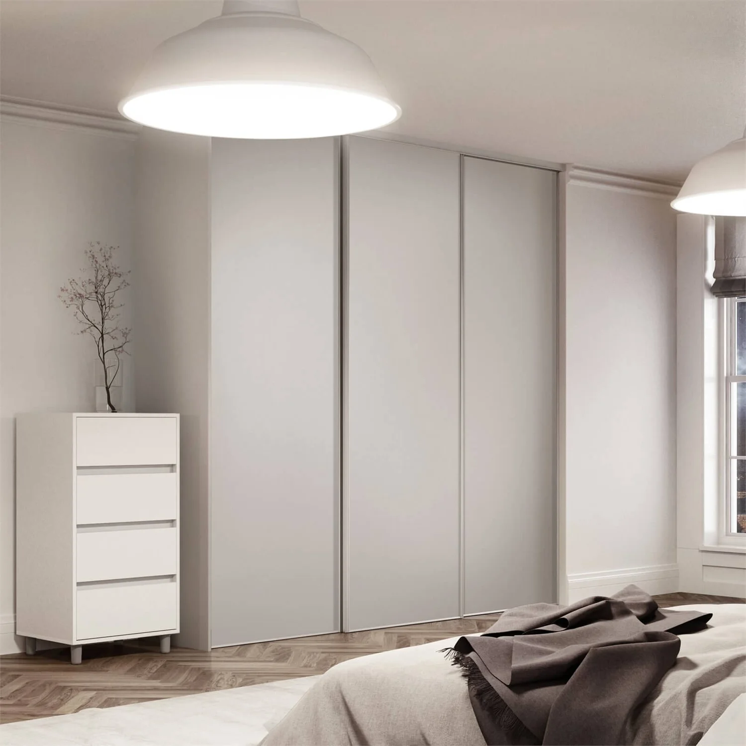 Classic 3 Door Sliding Wardrobe Kit Dove Grey Panel (W)2672 X (H)2260mm - Image 2