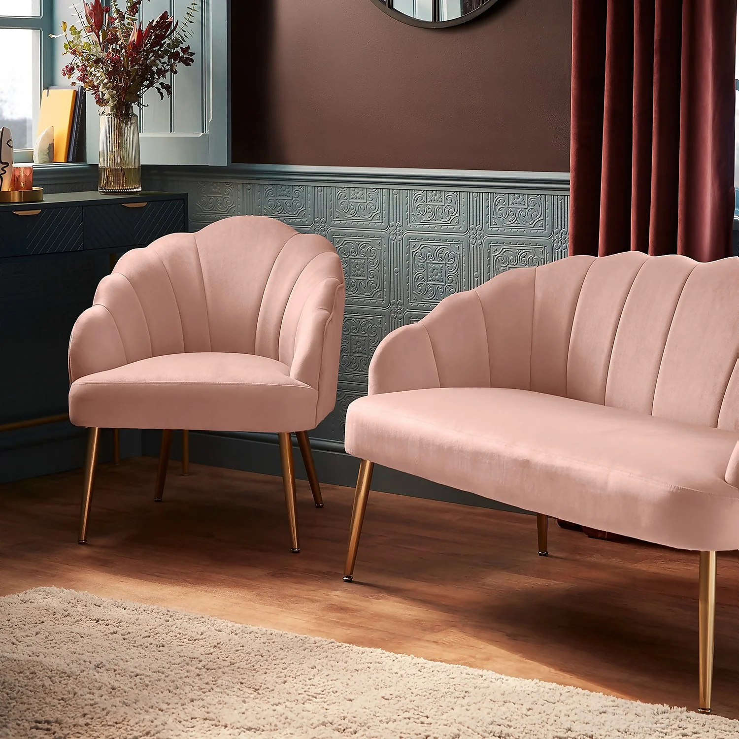 Sophia Scallop Occasional Chair - Blush - Image 2
