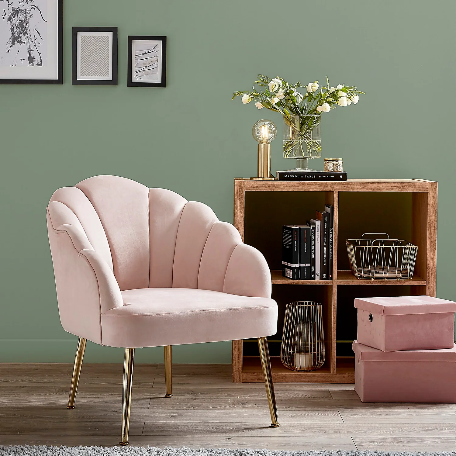 Sophia Scallop Occasional Chair - Blush - Image 3