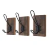 Black Wire Hook On Antique Board - 3 Pack