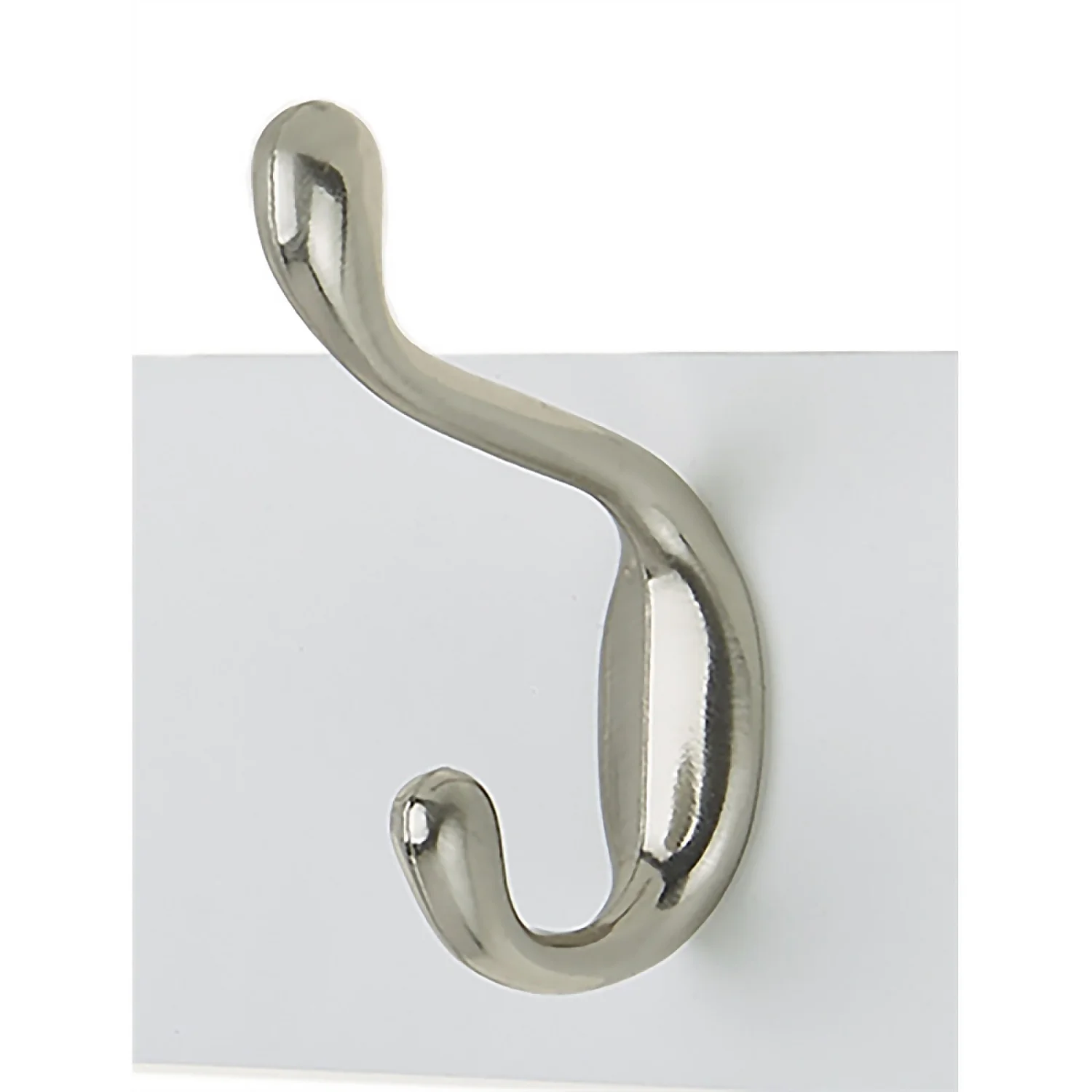 4 Coat Satin Nickel Hooks On White Shelf Combo - Image 4