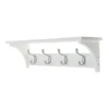 4 Coat Satin Nickel Hooks On White Shelf Combo