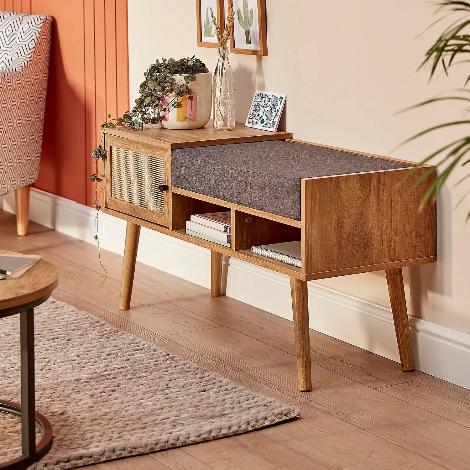 Kubu Rattan Hallway Bench - Image 2