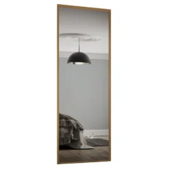 Classic Sliding Wardrobe Door Mirror With Oak Frame (W)610mm
