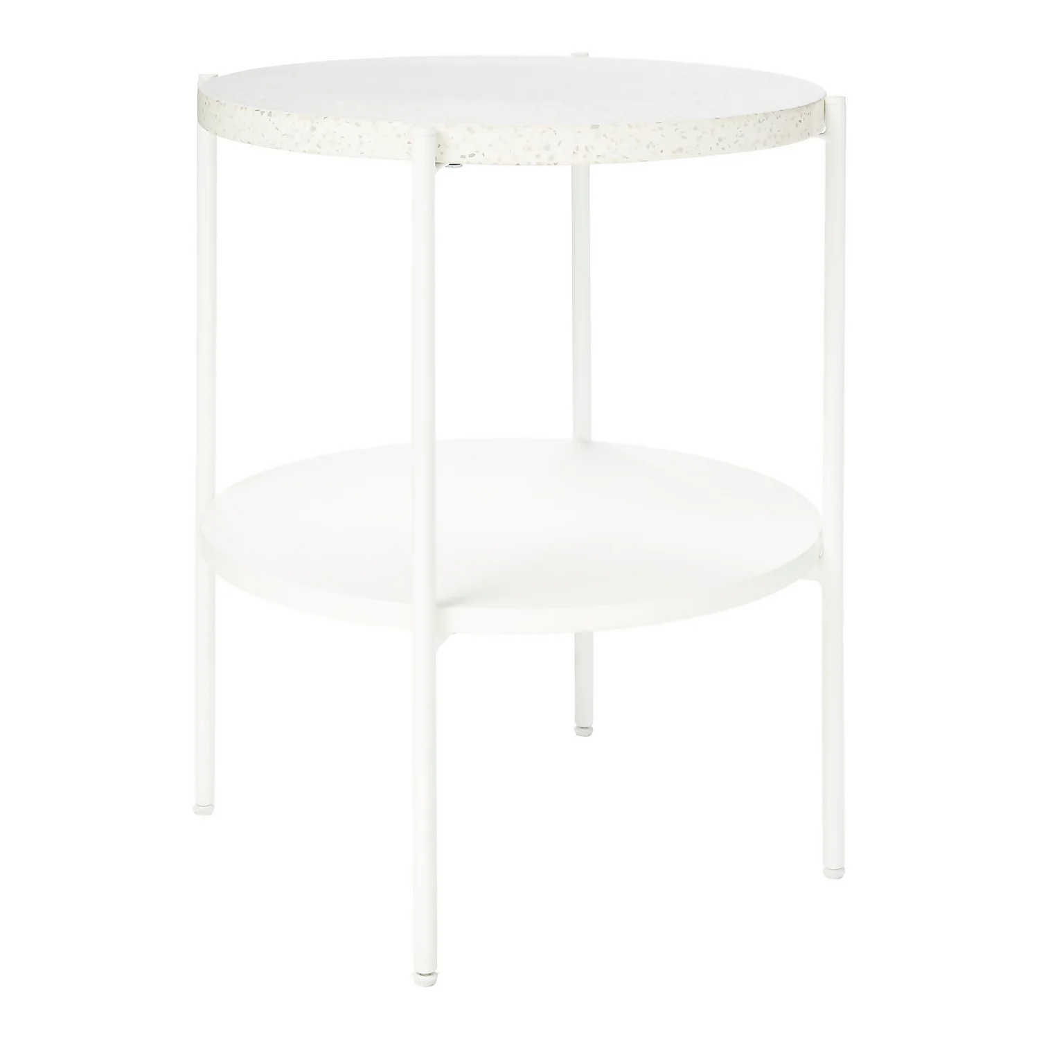 Solna Terrazo Side Table - White
