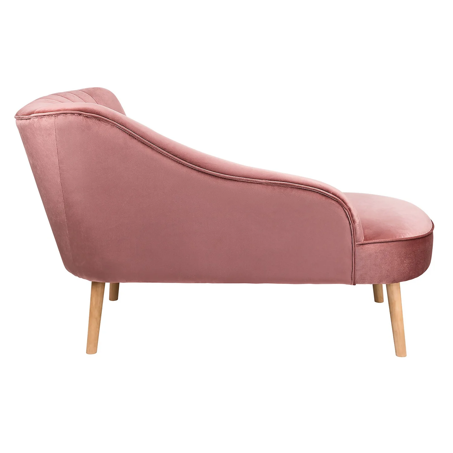 Lara Luxury Velvet Chaise Longue - Rose - Image 3