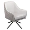 Pia Pleat Swivel Chair - Silver