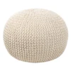 Charles Chunky Knit Pouffe - Cream