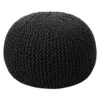 Charles Chunky Knit Pouffe - Grey