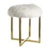 Mary Furry Stool - White