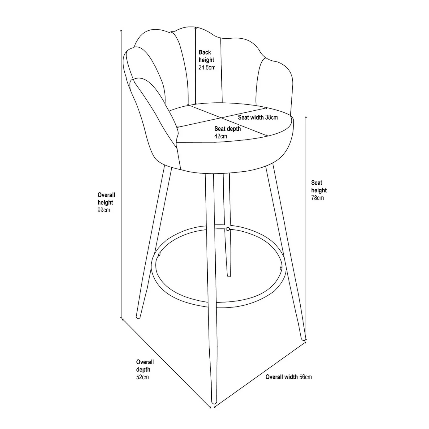 Sophia Bar Stool - Teal - Image 7