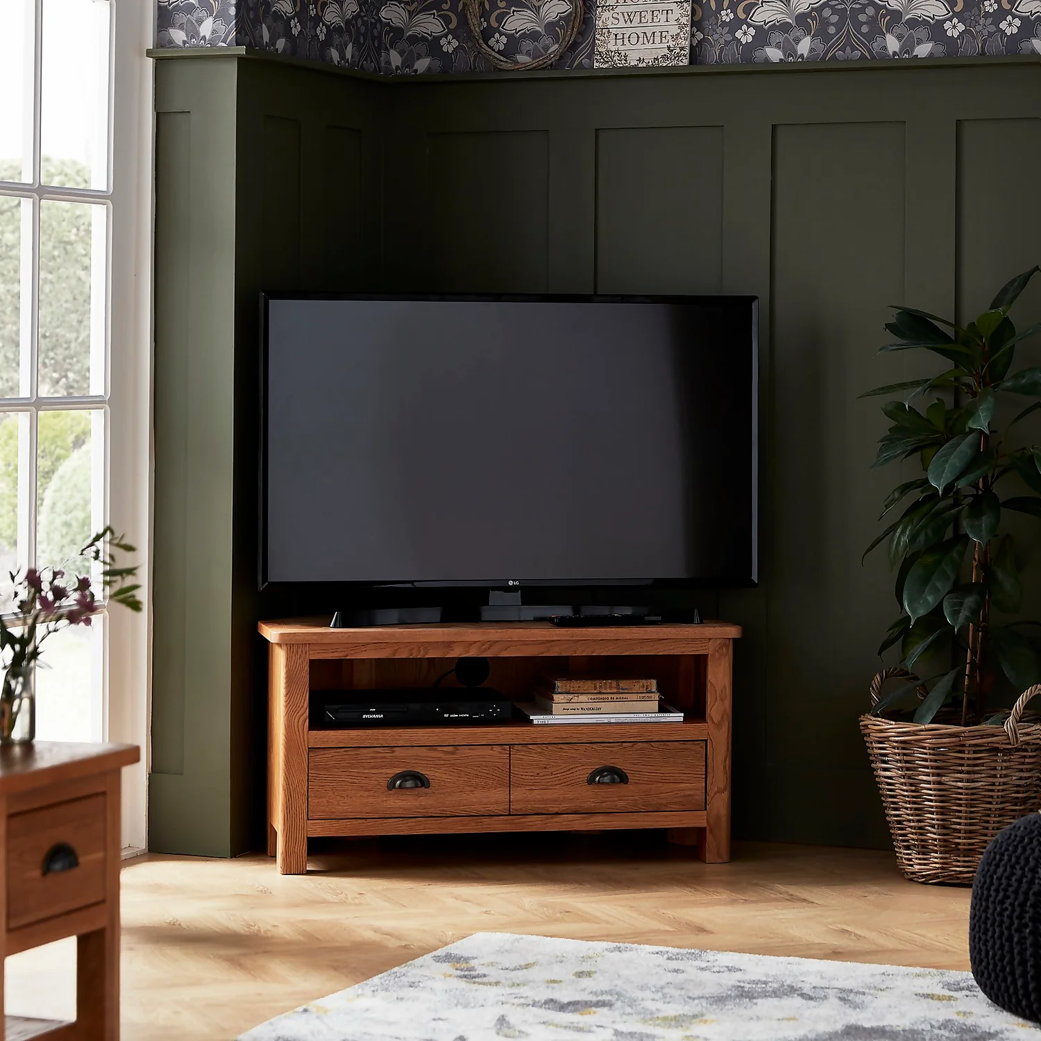 Norbury Corner TV Stand - Oak - Image 2