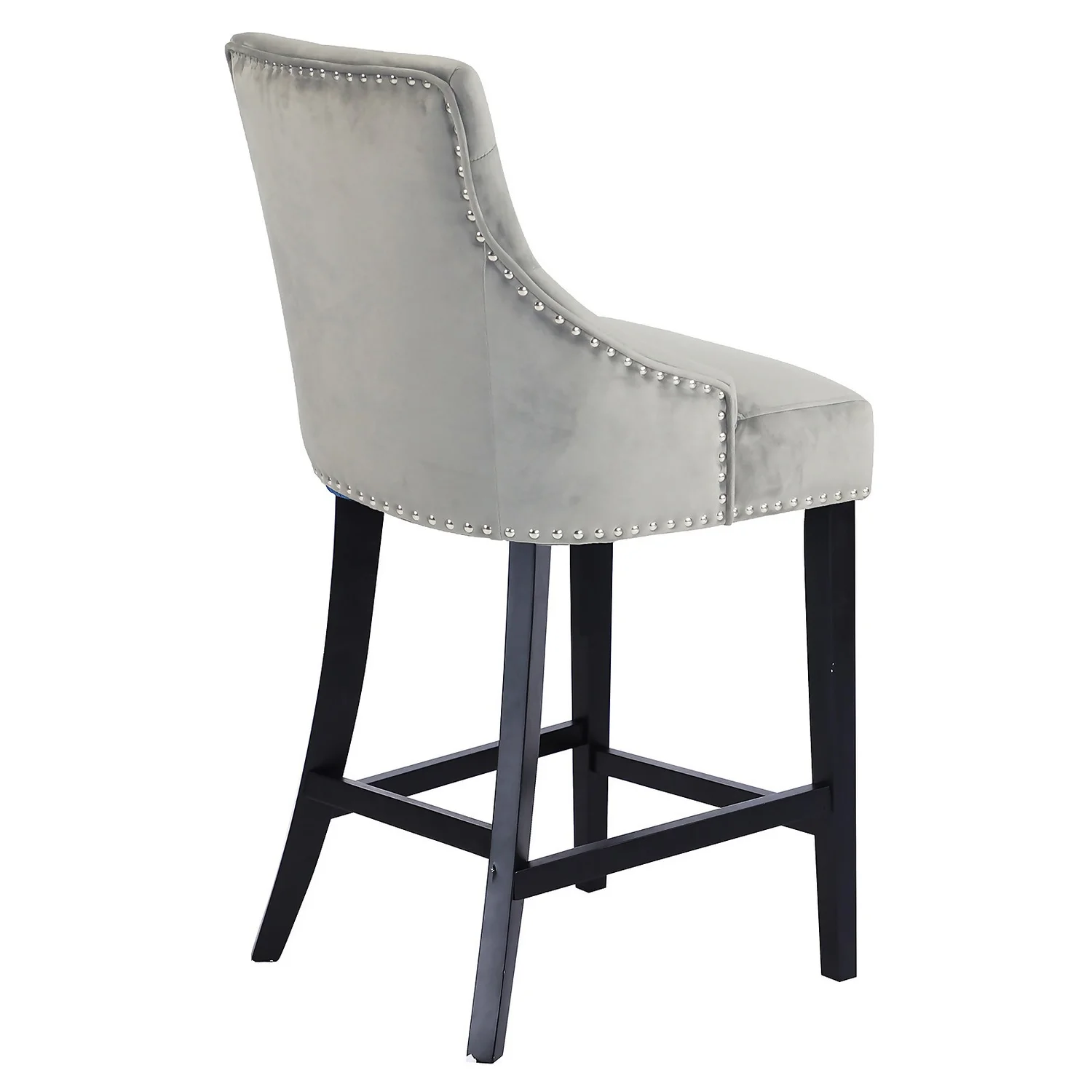 Annabelle Velvet Bar Stool - Grey - Image 5
