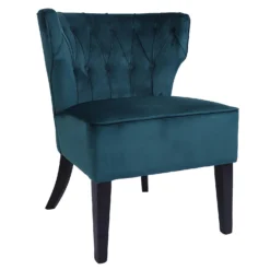 Sadie Velvet Accent Chair - Aegean Blue