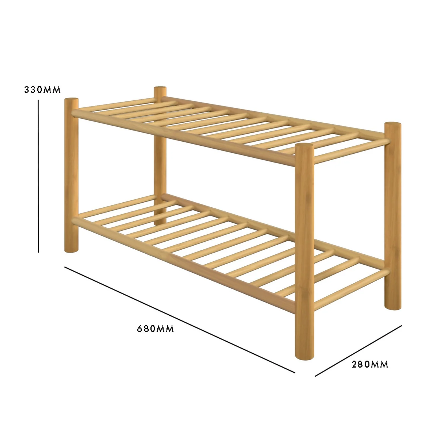 Living Elements 2 Tier Bamboo Shoe Rack - Image 4