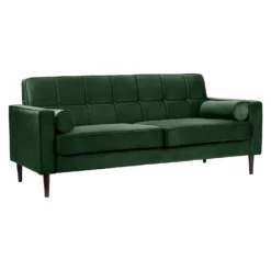 Draper Velvet 3 Seater Sofa In A Box - Green