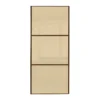 Linear Sliding Wardrobe Door 3 Panel Cream Glass With Walnut Frame (W)914mm