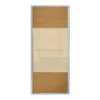 Ellipse Sliding Wardrobe Door 4 Panel Windsor Oak Panel And Cream Glass With Aluminium Frame (W)762mm