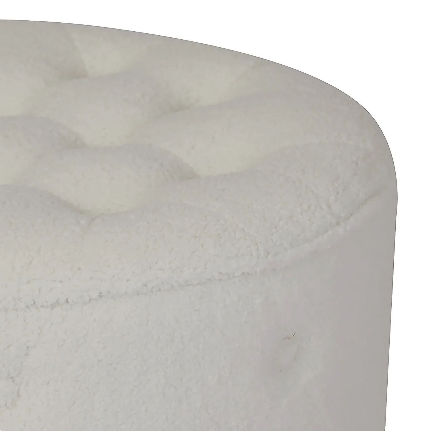 Betty Boucle Button Ottoman - Cream - Image 5