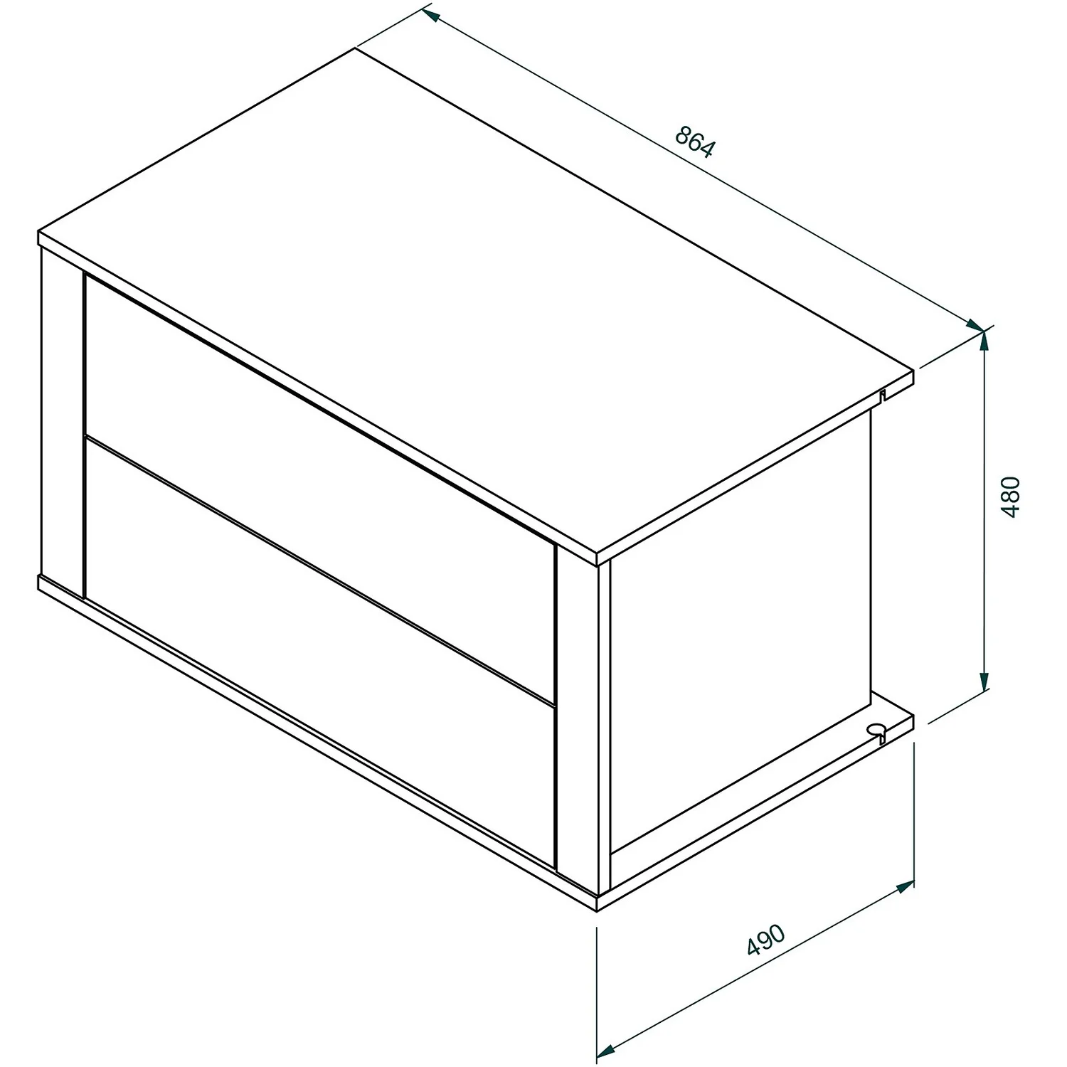 House Beautiful Internal Built-In Two Drawer Unit For Double Wardrobe - White - Image 3