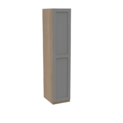 House Beautiful Realm Single Wardrobe, Oak Effect Carcass - Grey Shaker Door (W) 450mm X (H) 2196mm