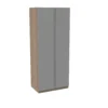 House Beautiful Escape Double Wardrobe, Oak Effect Carcass - Gloss Grey Handleless Door (W) 900mm X (H) 2196mm