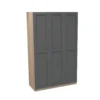 House Beautiful Realm Triple Wardrobe, Oak Effect Carcass - Carbon Grey Shaker Doors (W) 1350mm X (H) 2196mm