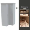House Beautiful Realm Fitted Look Corner Wardrobe, Oak Effect Carcass - White Shaker Doors (W) 1103mm X (H) 2256mm