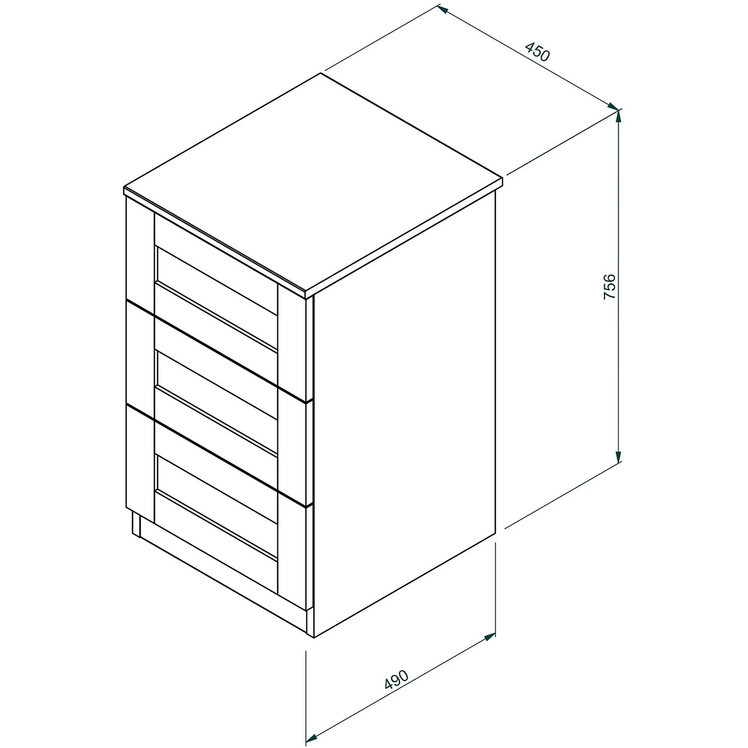 House Beautiful Realm Narrow Chest Of Drawers - Navy Blue Shaker (W) 450mm X (H) 756mm - Image 5