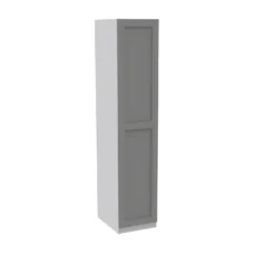 House Beautiful Realm Single Wardrobe, White Carcass - Grey Shaker Door (W) 450mm X (H) 2196mm