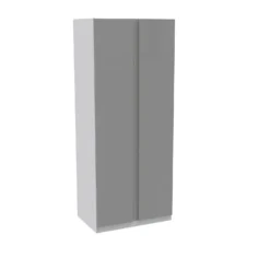 House Beautiful Escape Double Wardrobe, White Carcass - Gloss Grey Handleless Doors (W) 900mm X (H) 2196mm