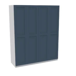 House Beautiful Realm Quad Wardrobe, White Carcass - Navy Blue Shaker Doors (W) 1800mm X (H) 2196mm