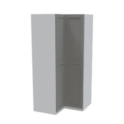 House Beautiful Realm Corner Wardrobe, White Carcass - Grey Shaker Doors (W) 1053mm X (H) 2196mm