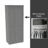 House Beautiful Realm Fitted Look Double Wardrobe, White Carcass - Grey Shaker Doors (W) 1001mm X (H) 2256mm