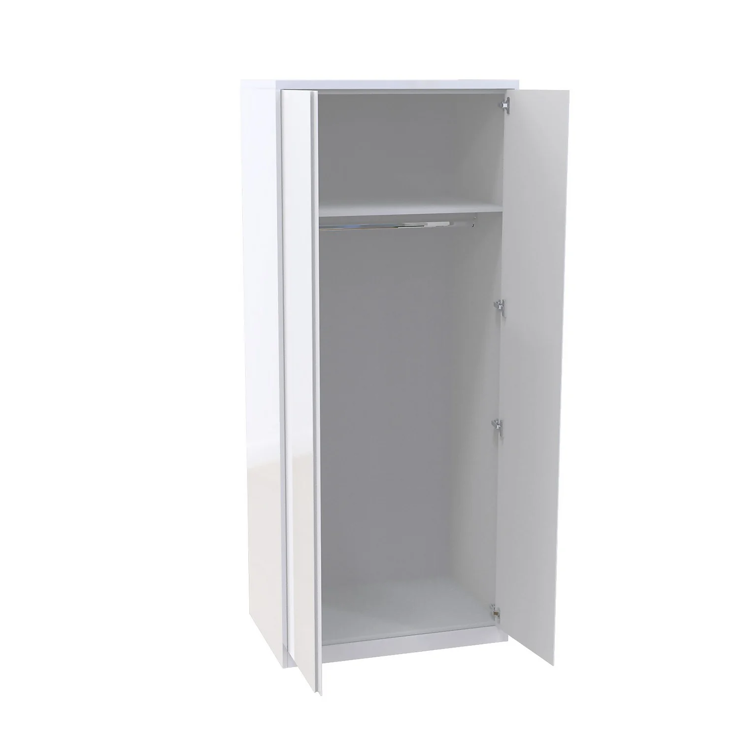 House Beautiful Escape Fitted Look Double Wardrobe, White Carcass - Gloss White Handleless Doors (W) 940mm X (H) 2226mm - Image 2